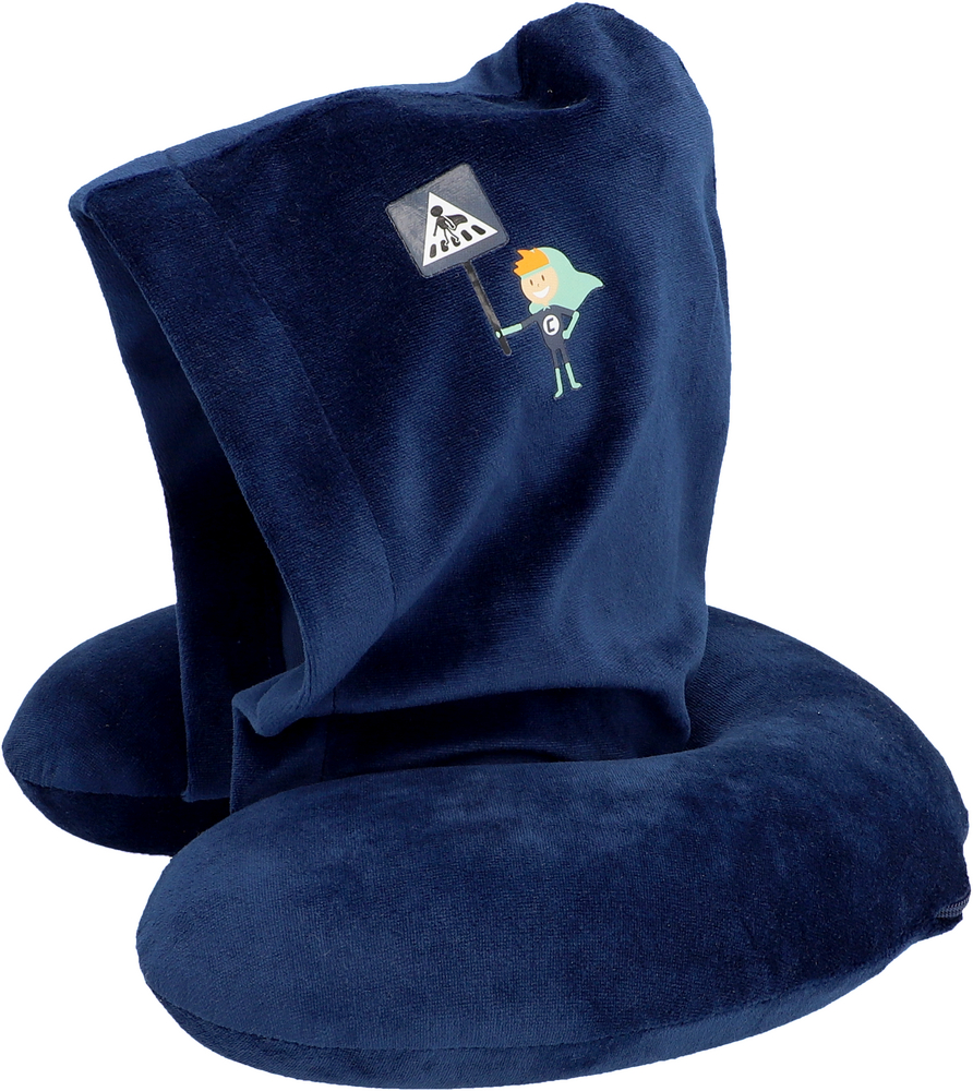 Nackenkissen mit Kapuze Blau