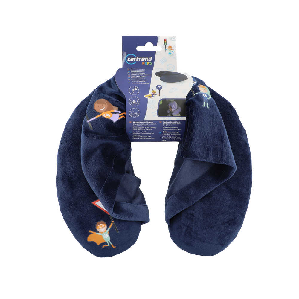 Nackenkissen mit Kapuze Blau